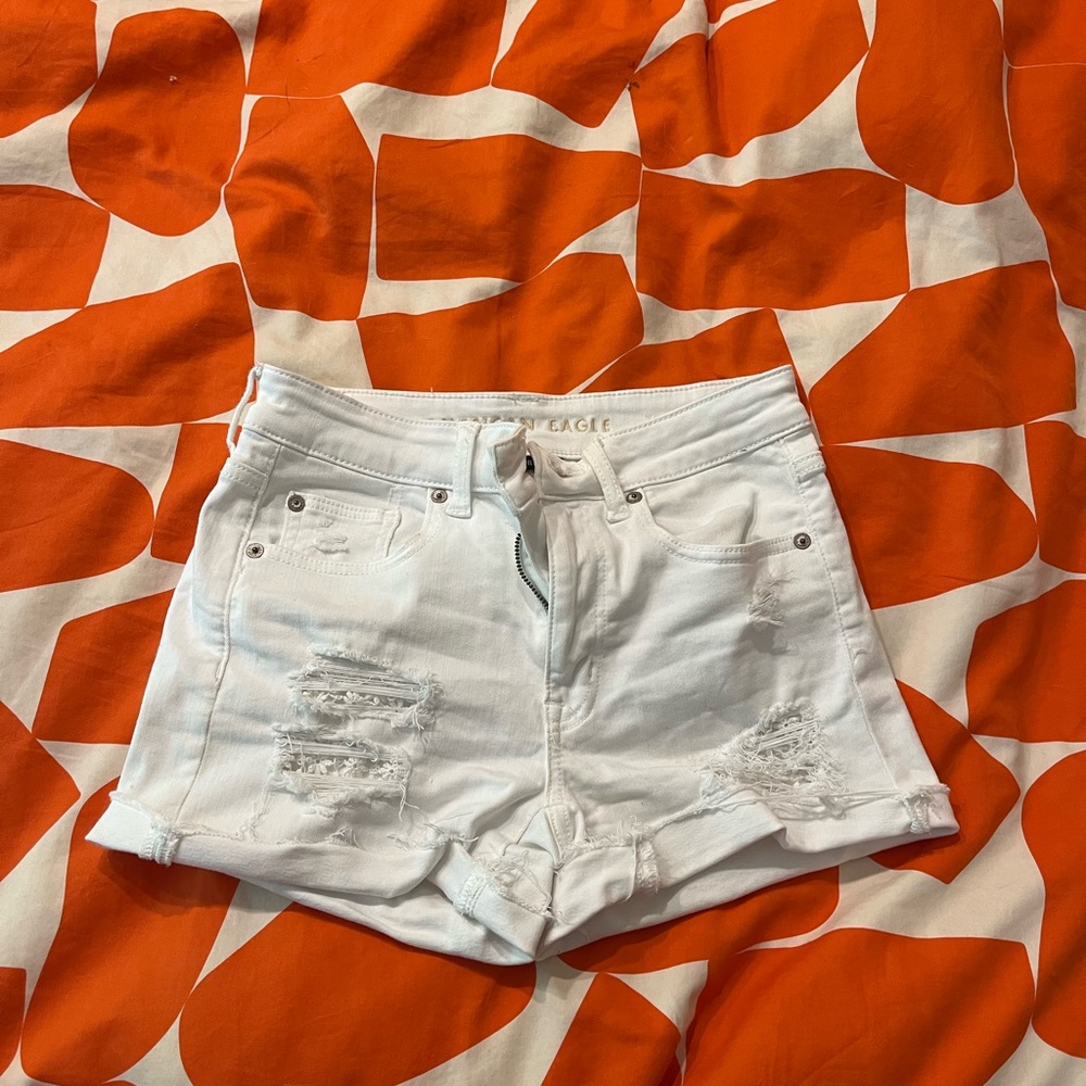American Eagle White Jean Shorts